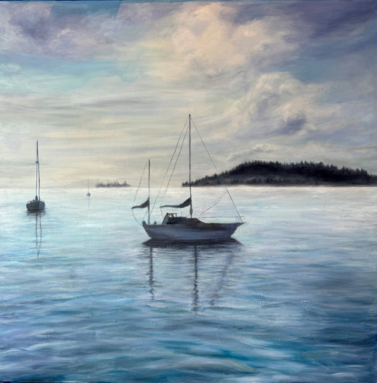 “Misty Sails” original acrylic painting