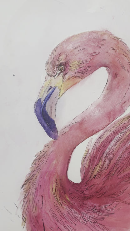 “Pink Plume” Flamingo Print